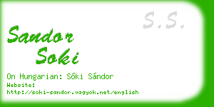 sandor soki business card